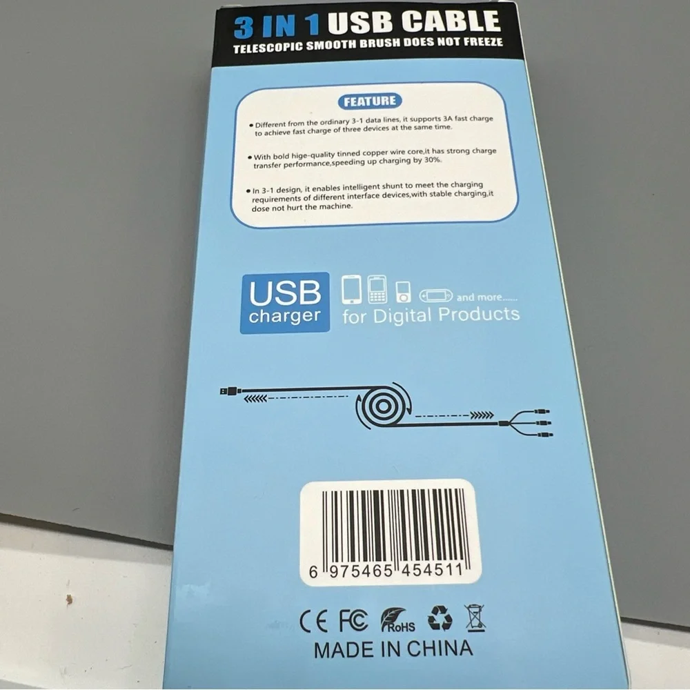 3 in 1‎ USB Cable - Black